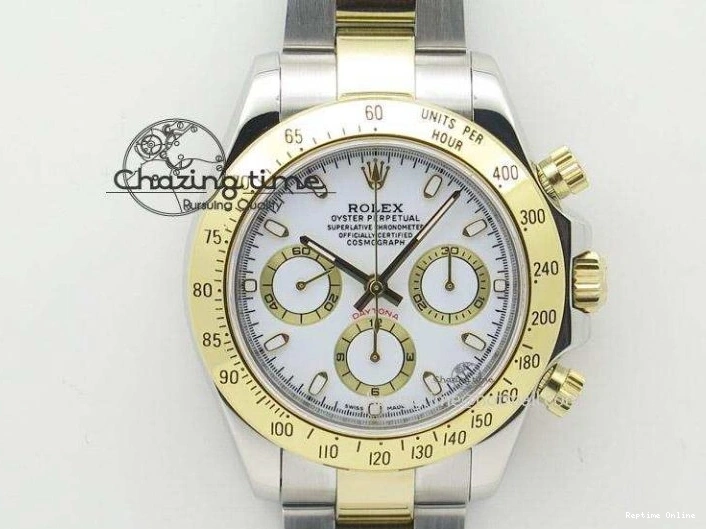 0128 ModernLook Daytona 116523 SS YG White Dial On SS YG Bracelet A7750 JF 4028